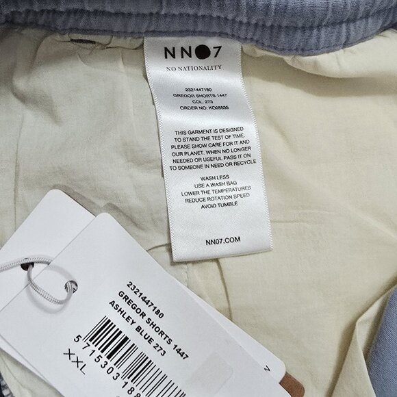 New NN07 - XXL Gregor Ashley Blue Regular Fit Drawstring Shorts Mens $165 - Picture 7 of 8